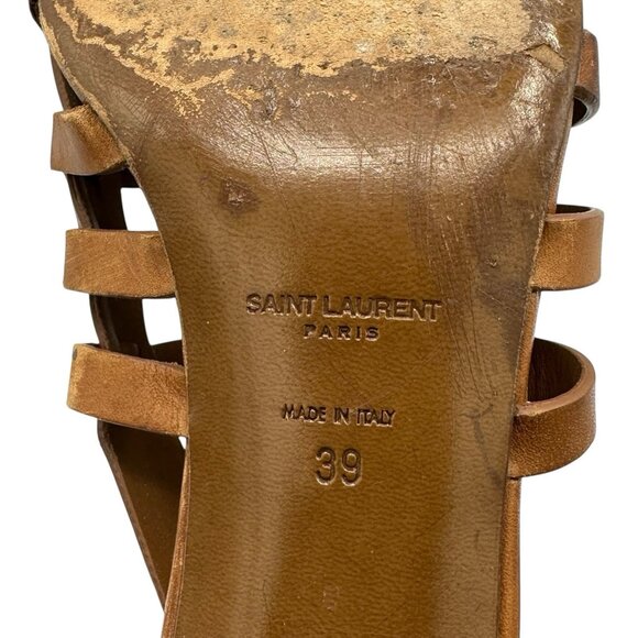 Saint Laurent Studded Leather Gladiator Wedge Sandals Size 39 - Picture 10 of 13